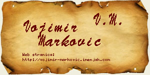 Vojimir Marković vizit kartica